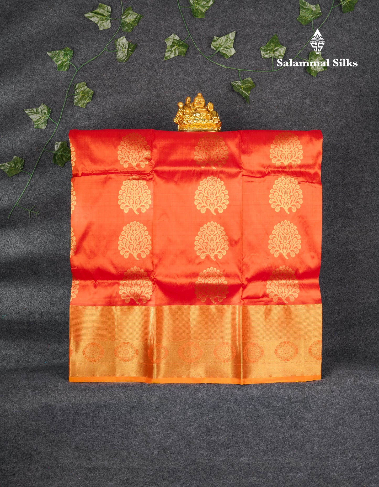 Pure Silk Pattu Pavadai (Fanta Orange ) With Yellow Blouse 36"