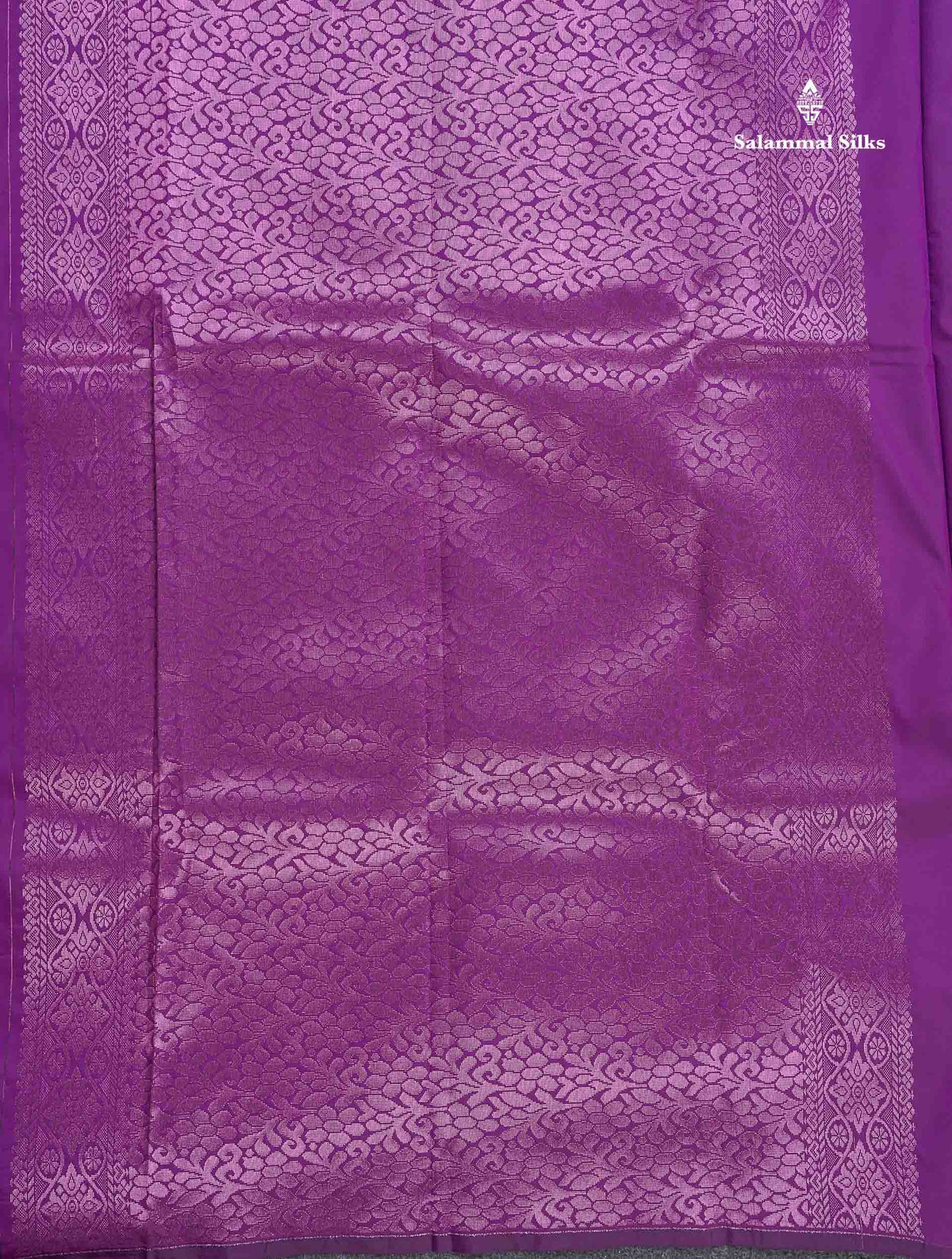Semi Silk Saree - Purple Colour Body Vertical Lines With Butta & Blouse