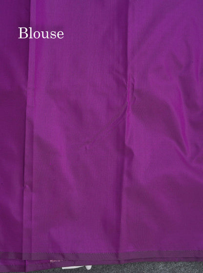 Semi Silk Saree - Purple Colour Body Vertical Lines With Butta & Blouse