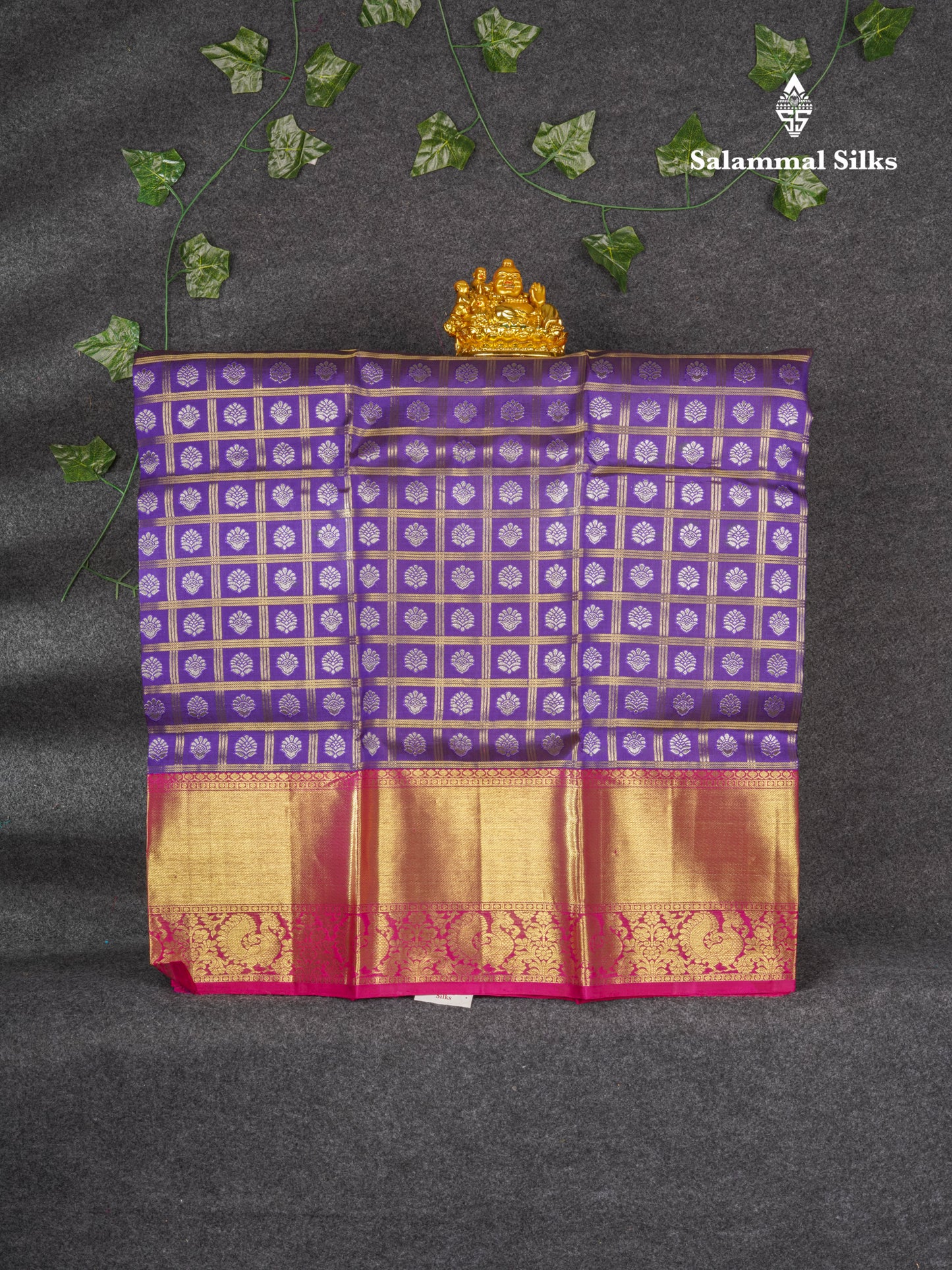 Pure Silk Pattu Pavadai (Violet ) With Pink Blouse 36"
