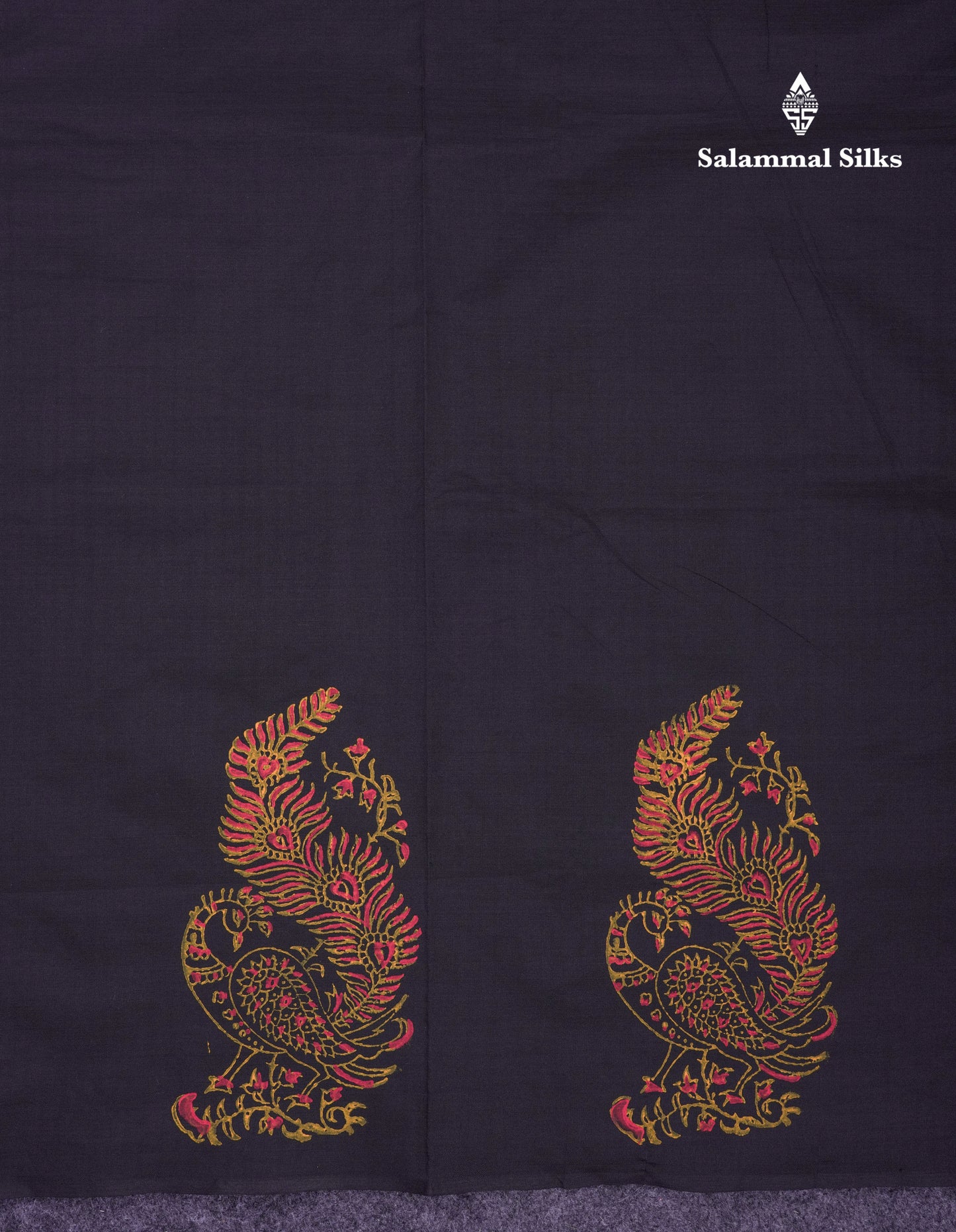 Beautiful Black South Cotton Printed Saree With Contrast Mustard Yellow Blouse