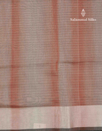 Beautiful Blueish Grey Linen Cotton Mix Saree With Fancy Tissue Border