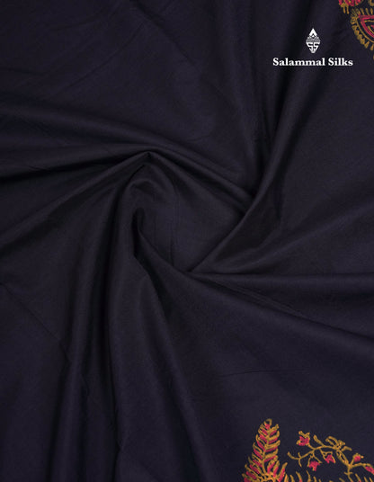 Beautiful Black South Cotton Printed Saree With Contrast Mustard Yellow Blouse