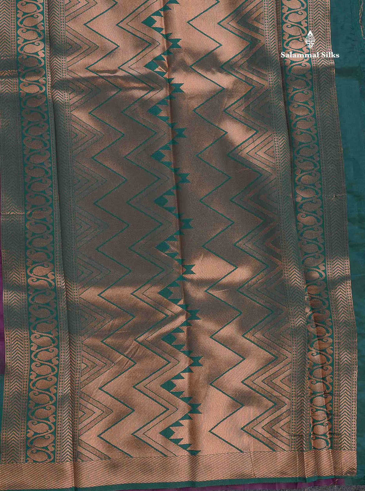 Semi Silk Saree - Wine Purple Colour Body With Contrast Bottle Green Traditional Border
