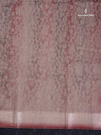 Kota Mix Saree - Light Brown Zari Lines Along With Fancy Border