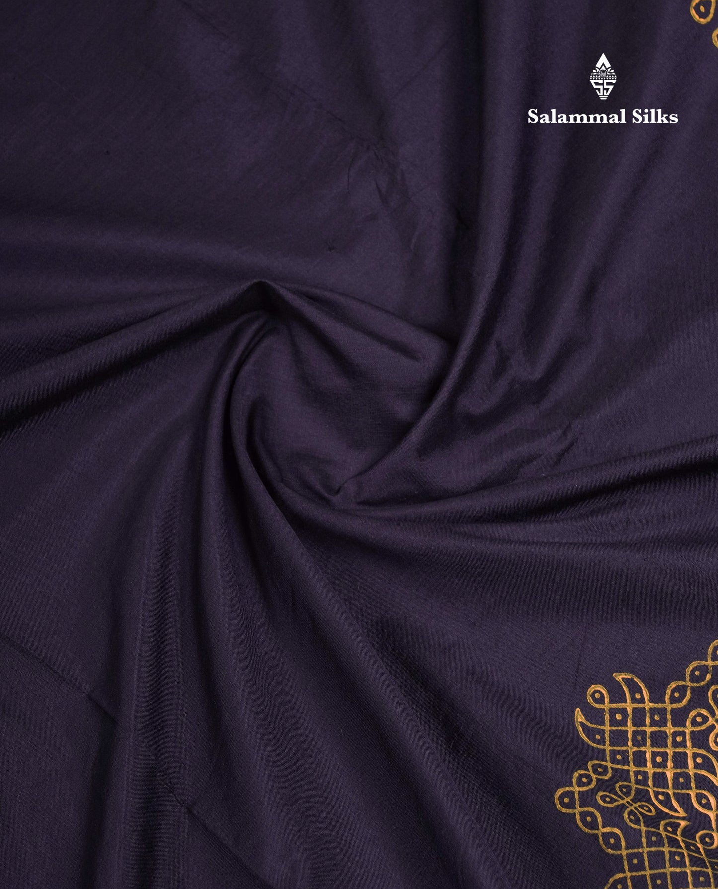 Beautiful Black South Cotton Printed Saree With Contrast Mustard Yellow Blouse