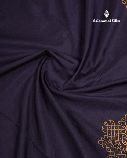 Beautiful Black South Cotton Printed Saree With Contrast Mustard Yellow Blouse