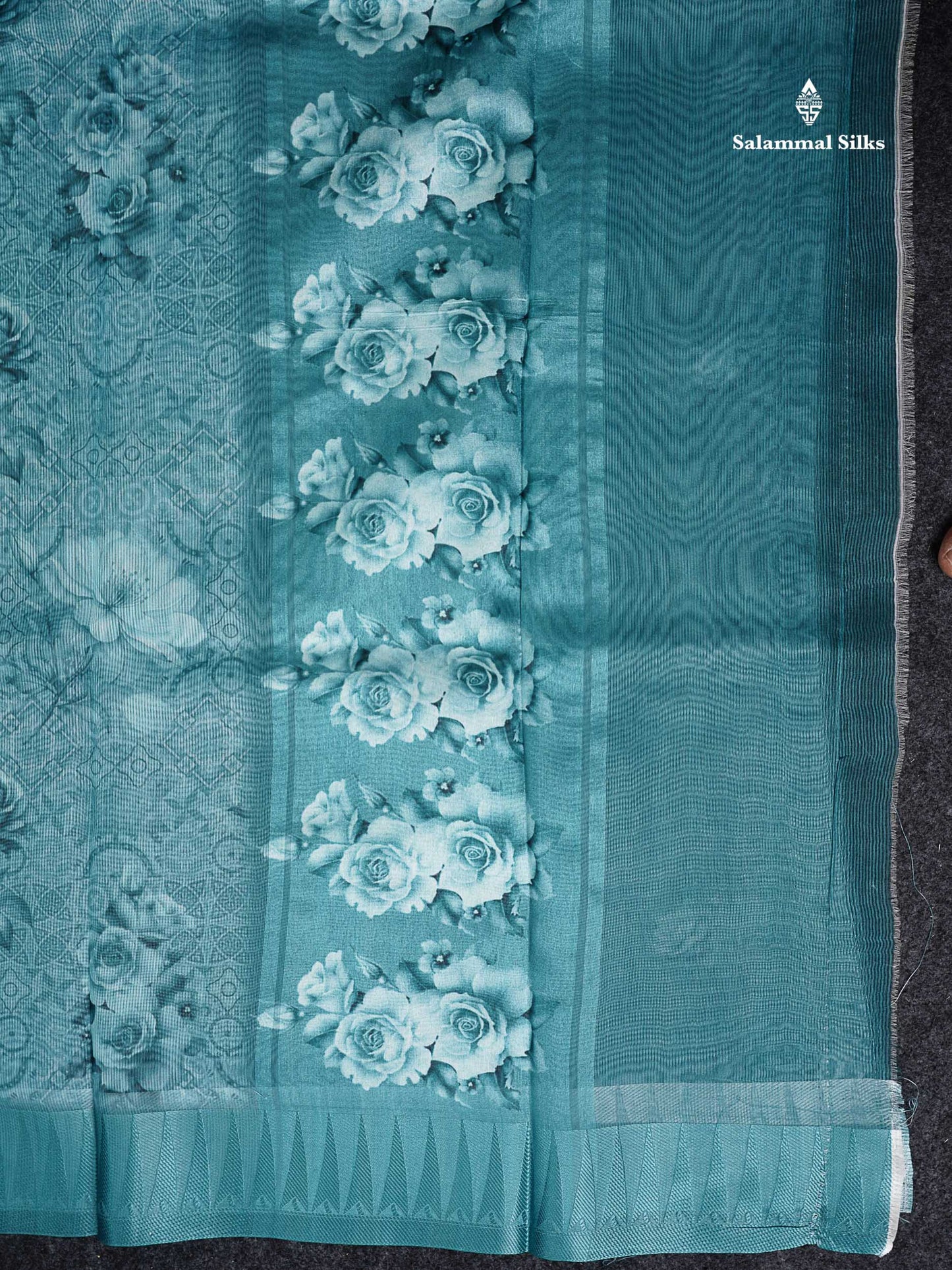 Kota Mix Saree - Light Chocolate Floral Design Along With Fancy Border