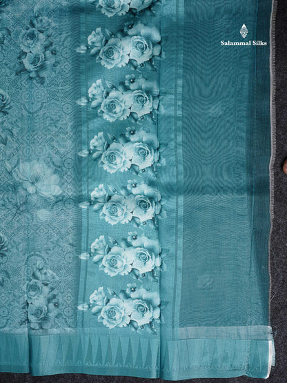 Kota Mix Saree - Light Chocolate Floral Design Along With Fancy Border