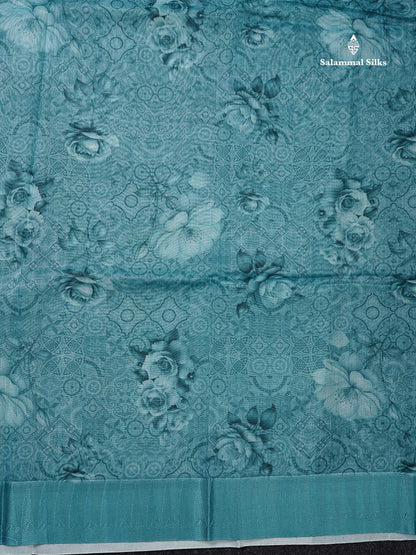 Kota Mix Saree - Light Chocolate Floral Design Along With Fancy Border