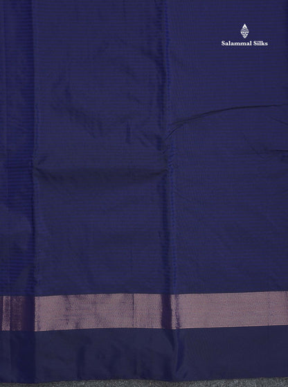 Semi Silk Saree - Navy Blue Colour Body With Zari Border