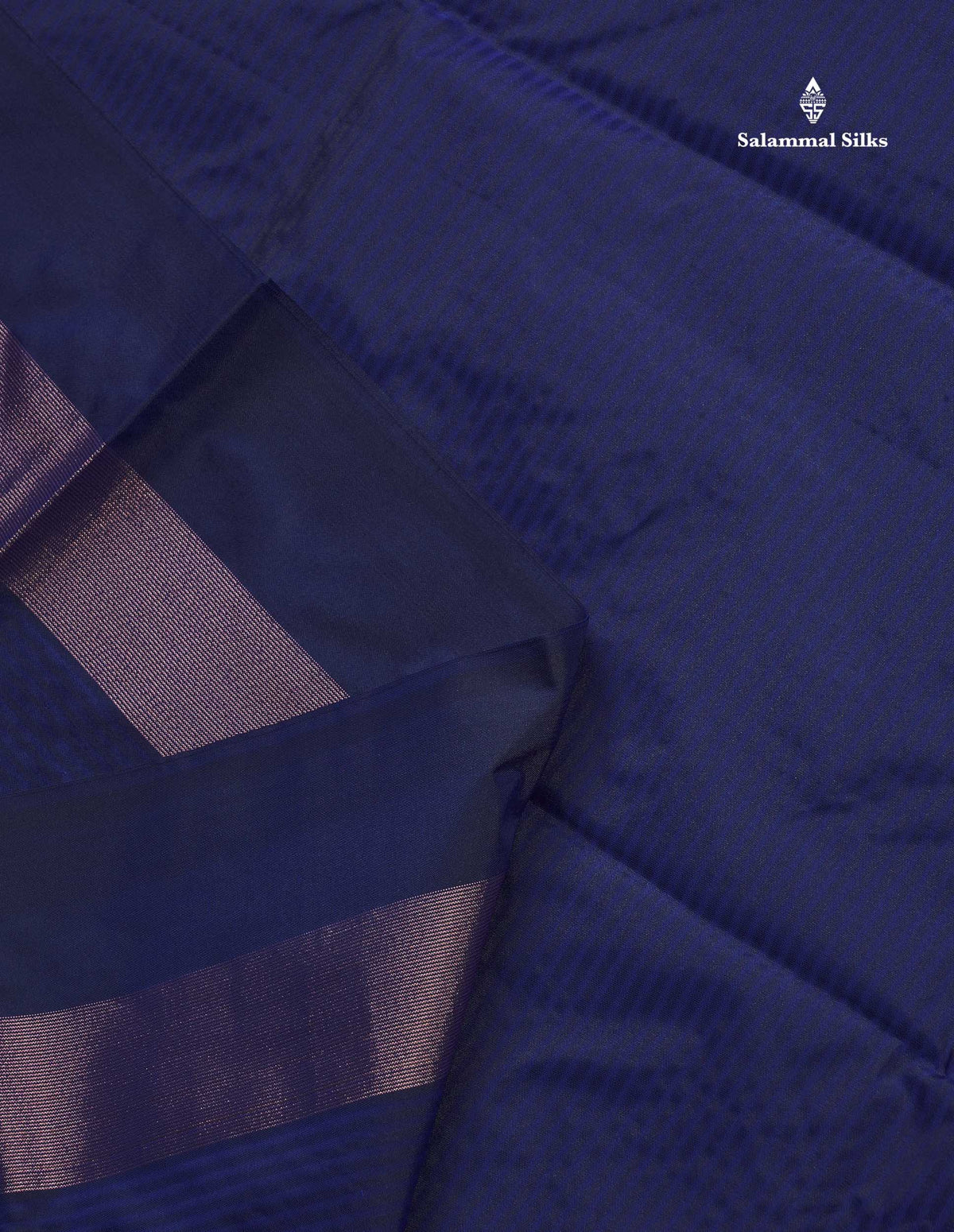 Semi Silk Saree - Navy Blue Colour Body With Zari Border