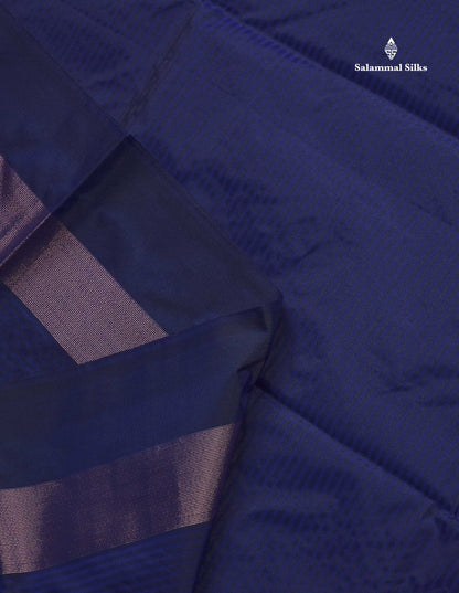 Semi Silk Saree - Navy Blue Colour Body With Zari Border