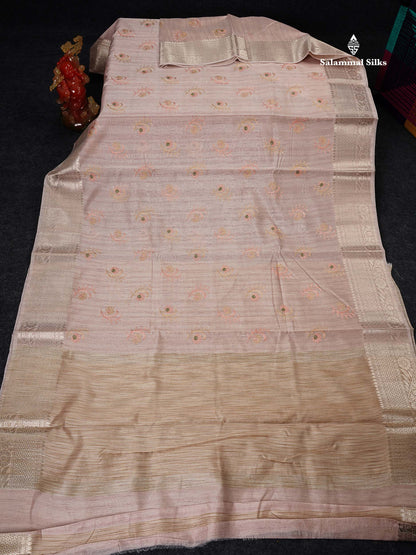 Cotton Mix Saree -  Light Lavender  Embroidery Work Along With Fancy Border