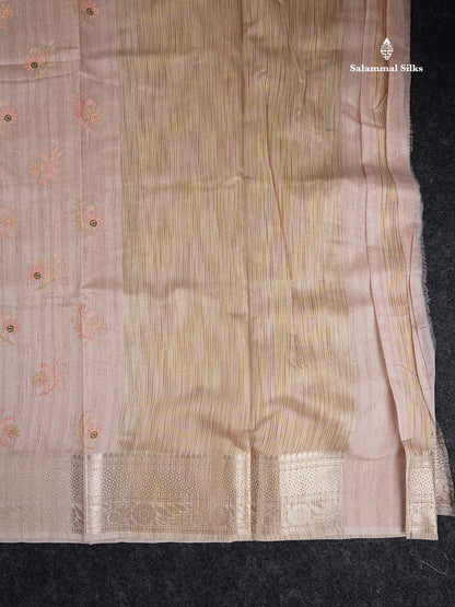 Cotton Mix Saree -  Light Lavender  Embroidery Work Along With Fancy Border