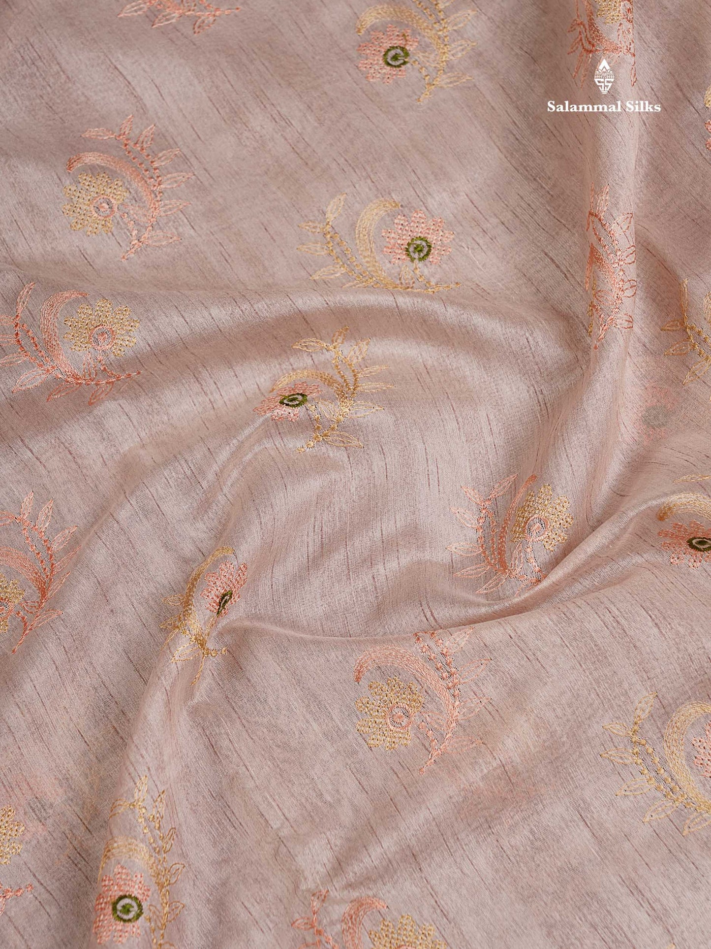 Cotton Mix Saree -  Light Lavender  Embroidery Work Along With Fancy Border