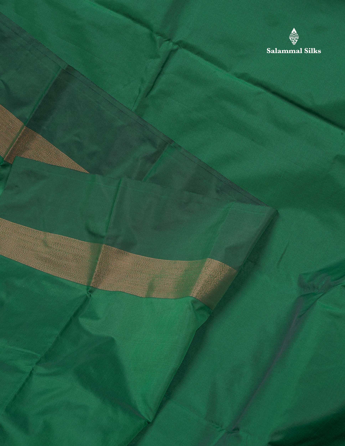 Semi Silk Saree - Green Colour Body With Zari Butta & Fancy Border