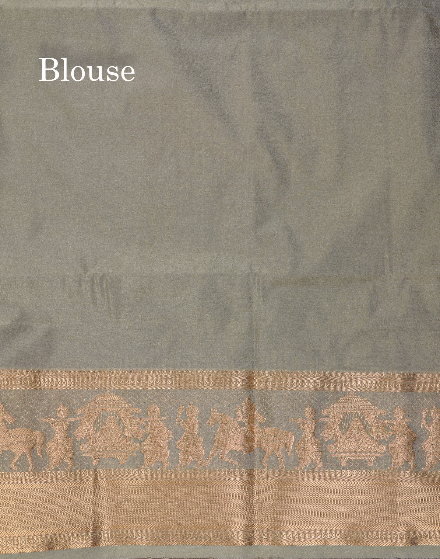 Beautiful Dark Violet Silver & Gold Zari Buttas Semi Silk Saree With Contrast Olive Green Traditional Pallaku Border