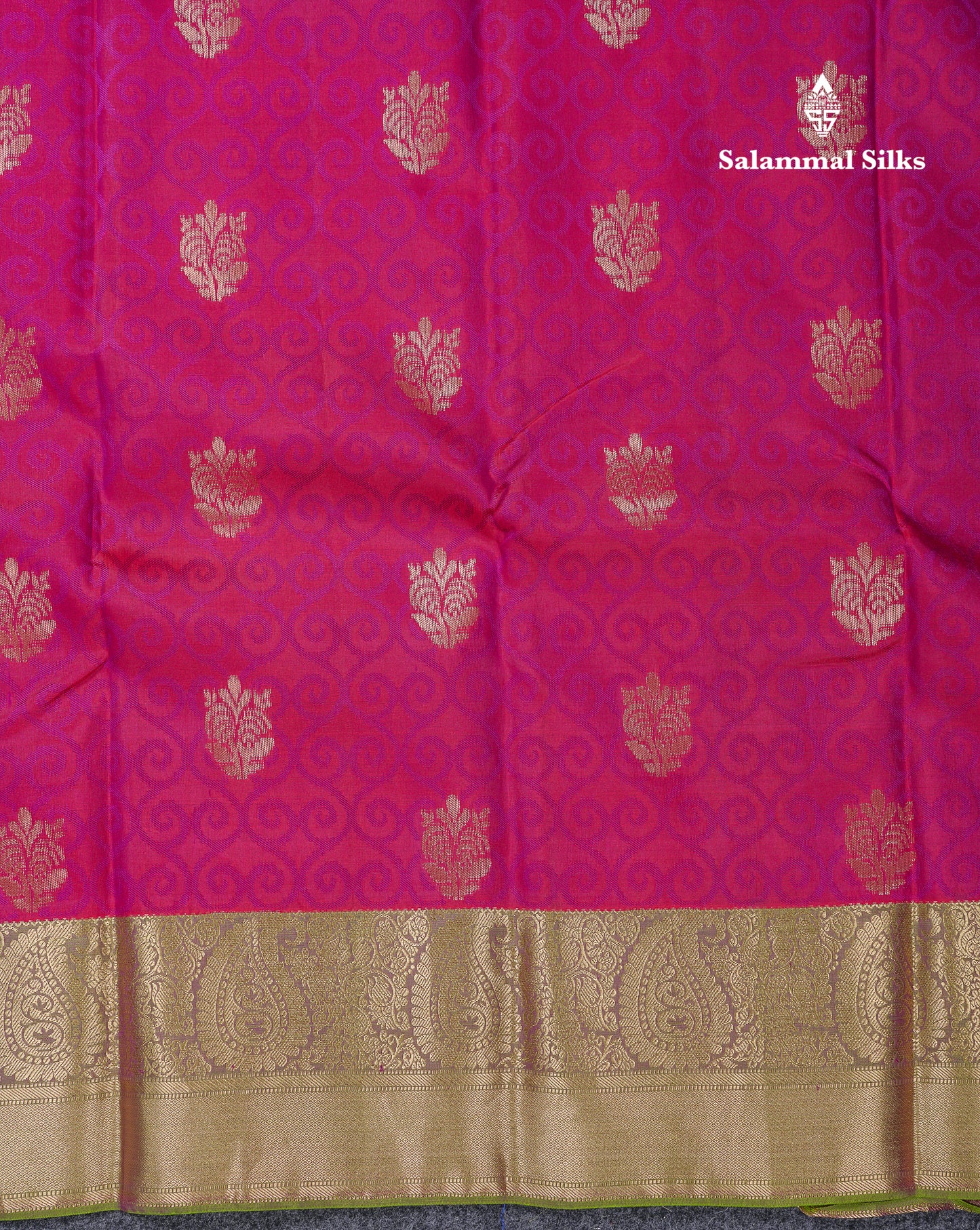 Beautiful Dual Tone Pink Pure Kanjivaram Silk Saree With Contrast Dual Tone Green Blouse