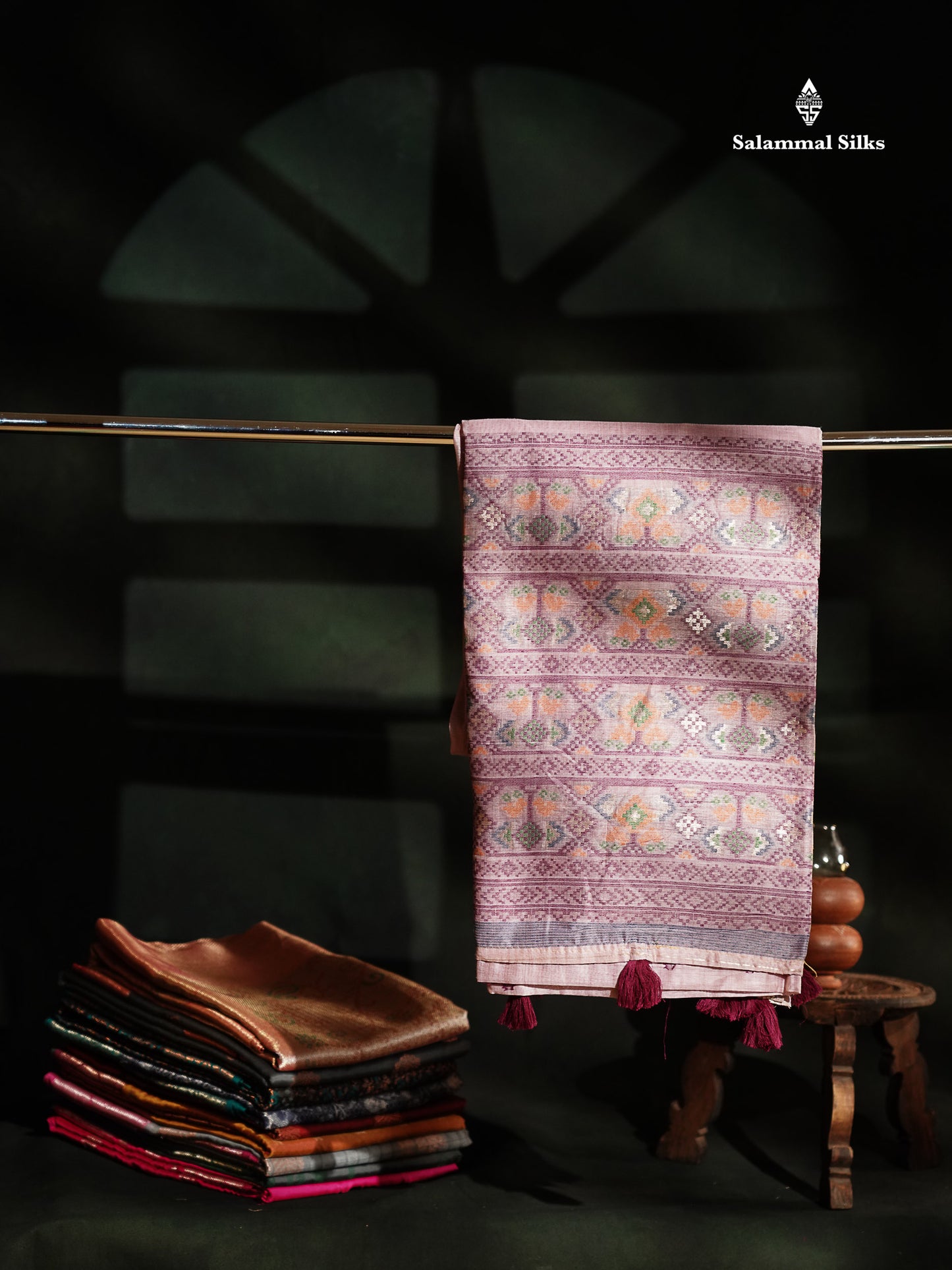 Beautiful Cream Sandal Meanakari Work Muga Cotton Saree With Contrast Brown Blouse
