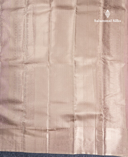 Dark Peach Tissue Fancy Bridal Pure Kanjivaram Silk Saree With Traditional Evening Morning Border