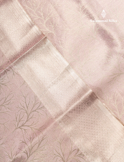 Dark Peach Tissue Fancy Bridal Pure Kanjivaram Silk Saree With Traditional Evening Morning Border