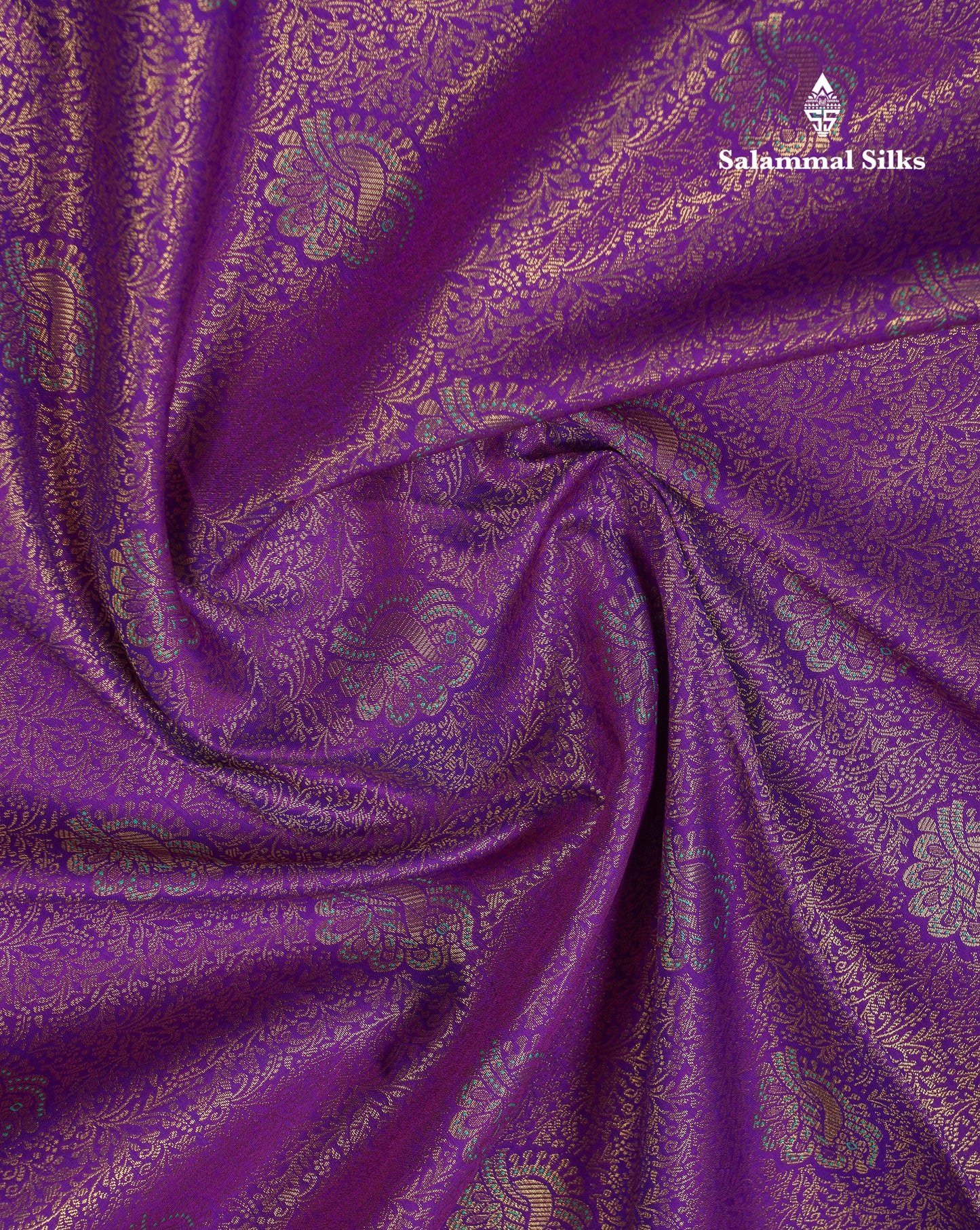 Beautiful Violet Bridal Semi Silk Saree With Contrast Rexona Green Border