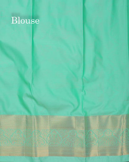 Beautiful Violet Bridal Semi Silk Saree With Contrast Rexona Green Border