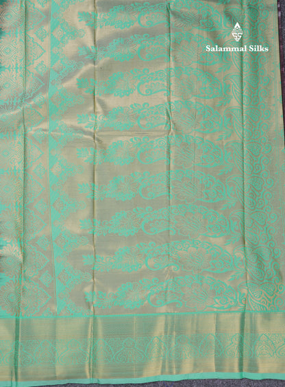 Beautiful Violet Bridal Semi Silk Saree With Contrast Rexona Green Border
