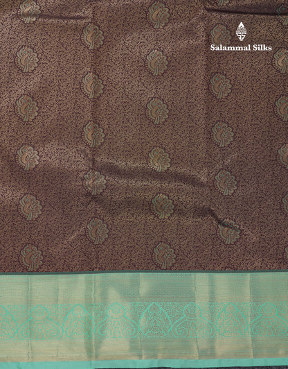 Beautiful Violet Bridal Semi Silk Saree With Contrast Rexona Green Border