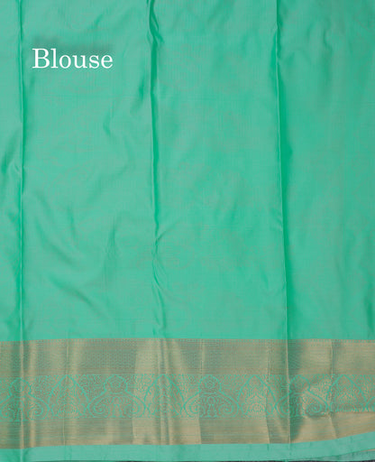 Beautiful Violet Bridal Semi Silk Saree With Contrast Rexona Green Border