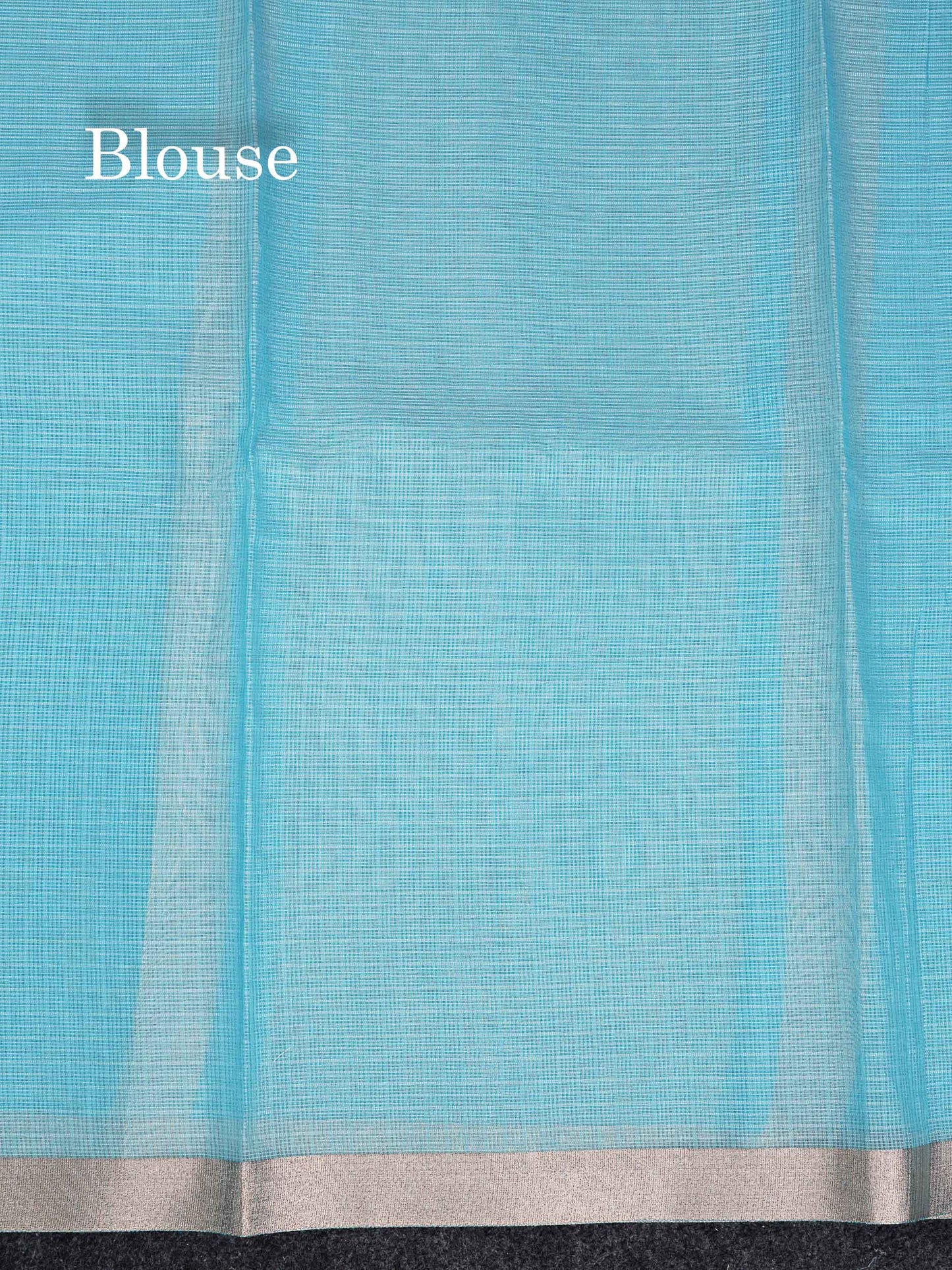 Cotton Mix Saree -   Sky Blue Embroidery Work Fancy Saree Along With Small Ribbon Border