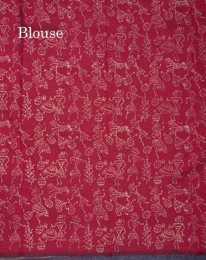 Beautiful Elephant Grey South Cotton Printed Saree With Contrast Maroon Blouse