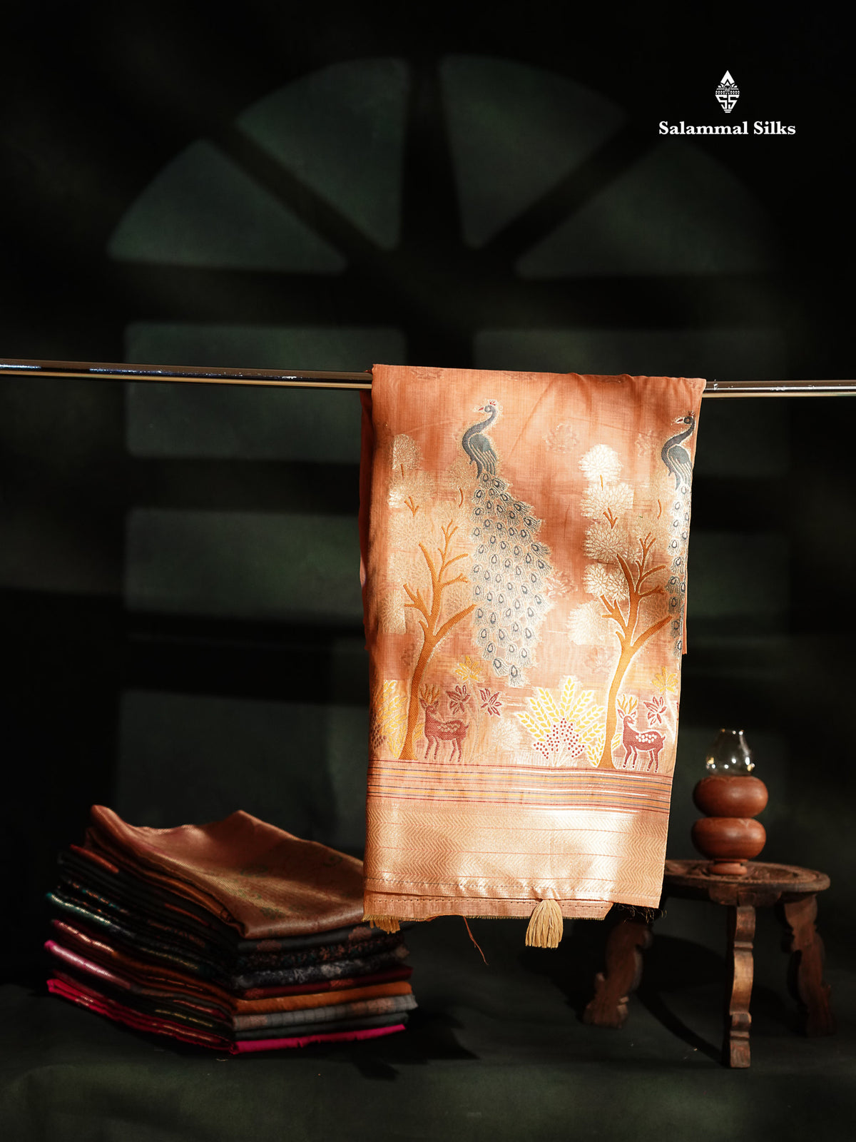 Beautiful Cream Menakari Work Muga Cotton Saree With Butta Blouse