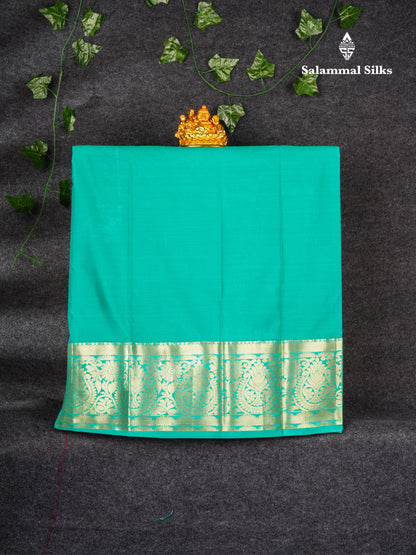 Semi Silk Pattu Pavadai (Pinkish Red) With Rexsona Green Blouse 36"