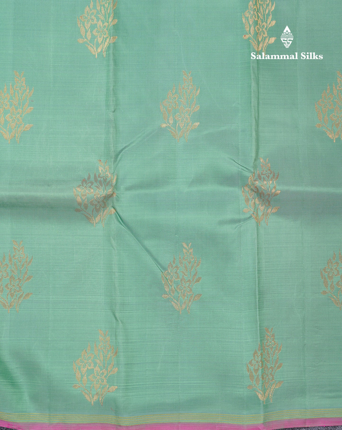 Beautiful Sapphire Green Fancy Pure Kanjivaram Silk Saree With Contrast Pink Blouse