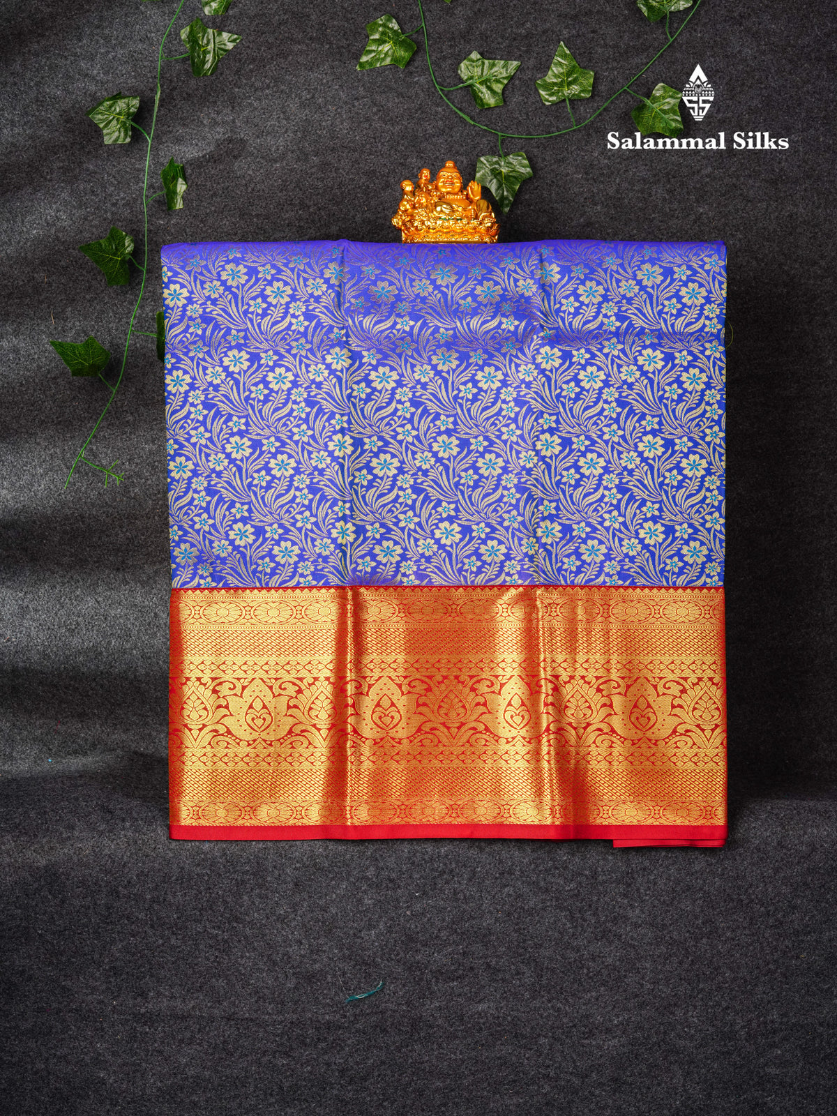 Semi Silk Pattu Pavadai ( Royal Blue ) With Maroon Blouse 36"