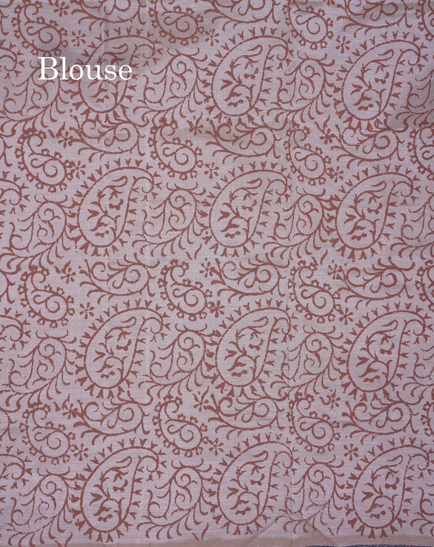 Beautiful Brown South Cotton Printed Saree With Contrast Cream Grey Blouse