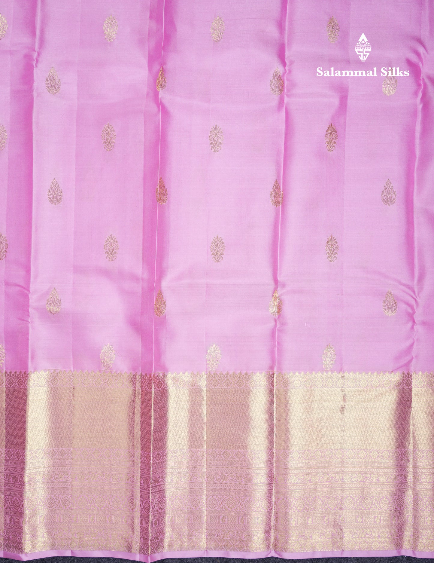 Beautiful Light Pink Pure Kanjivaram Silk Saree With Traditional Evening Morning Border