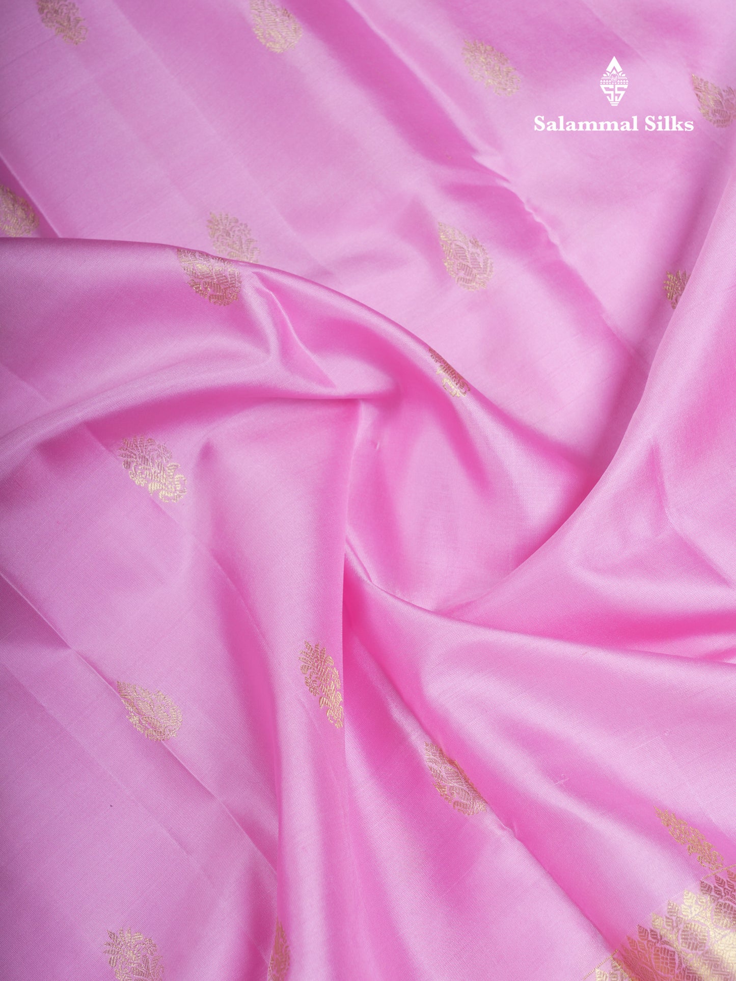 Beautiful Light Pink Pure Kanjivaram Silk Saree With Traditional Evening Morning Border