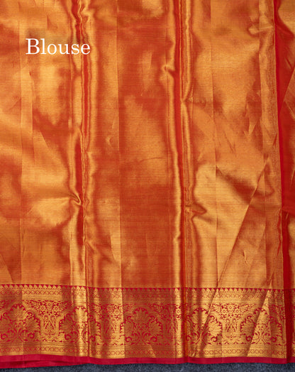 Light Lavender Tissue Bridal Pure Kanjivaram Silk Saree With Contrast Maroon Traditional Border