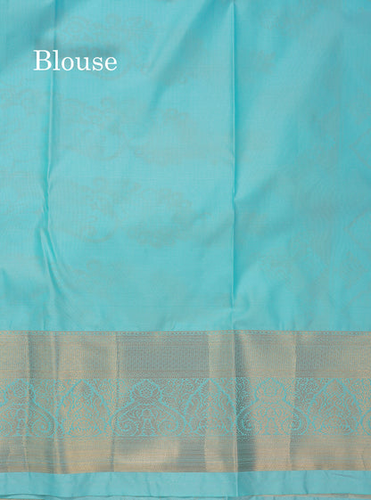 Beautiful Violet Bridal Semi Silk Saree With Contrast Rexona Green Border