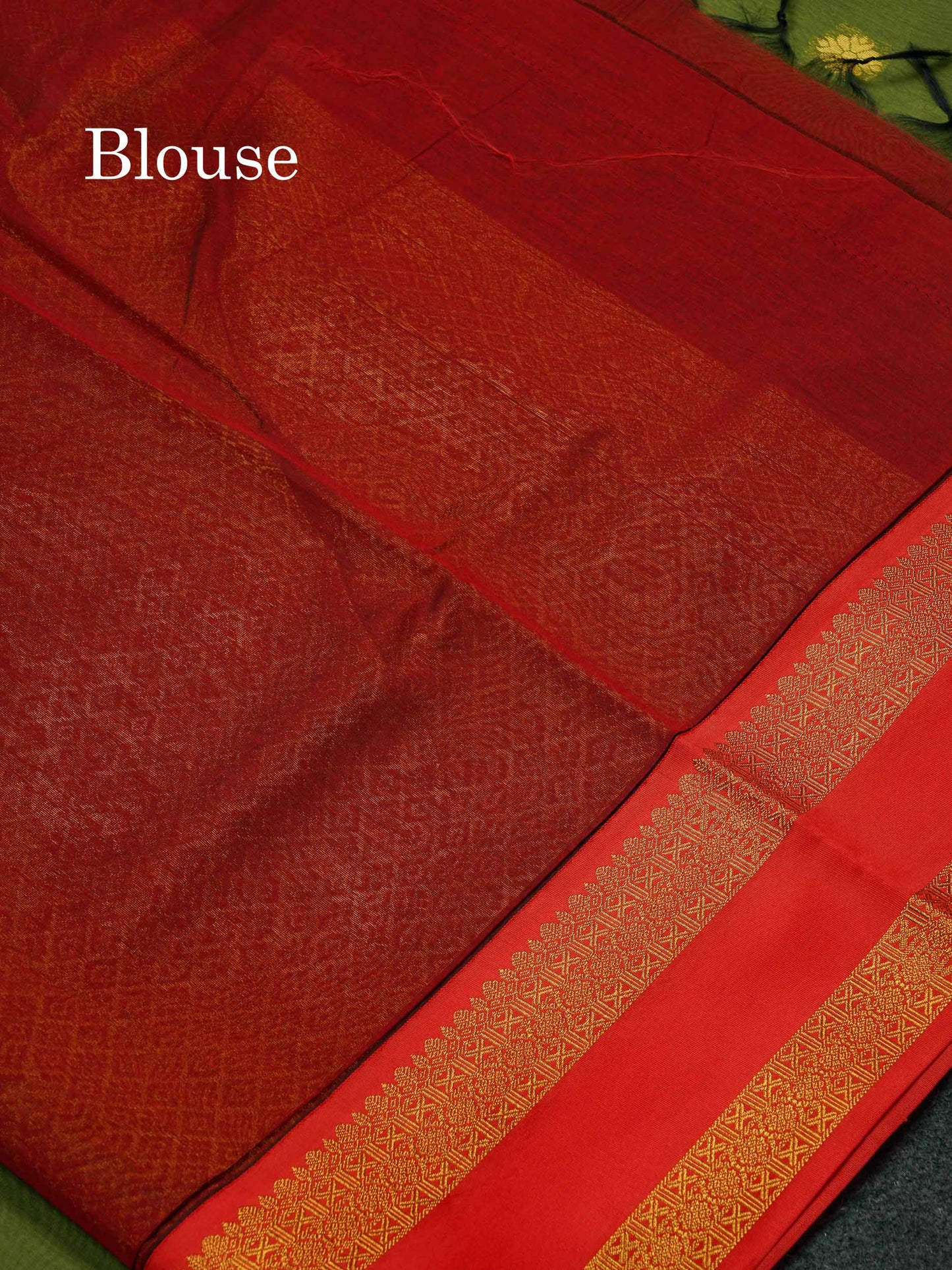 Beautiful Green Semi Silk Cotton Saree With Contrast Black Traditional Gap Border