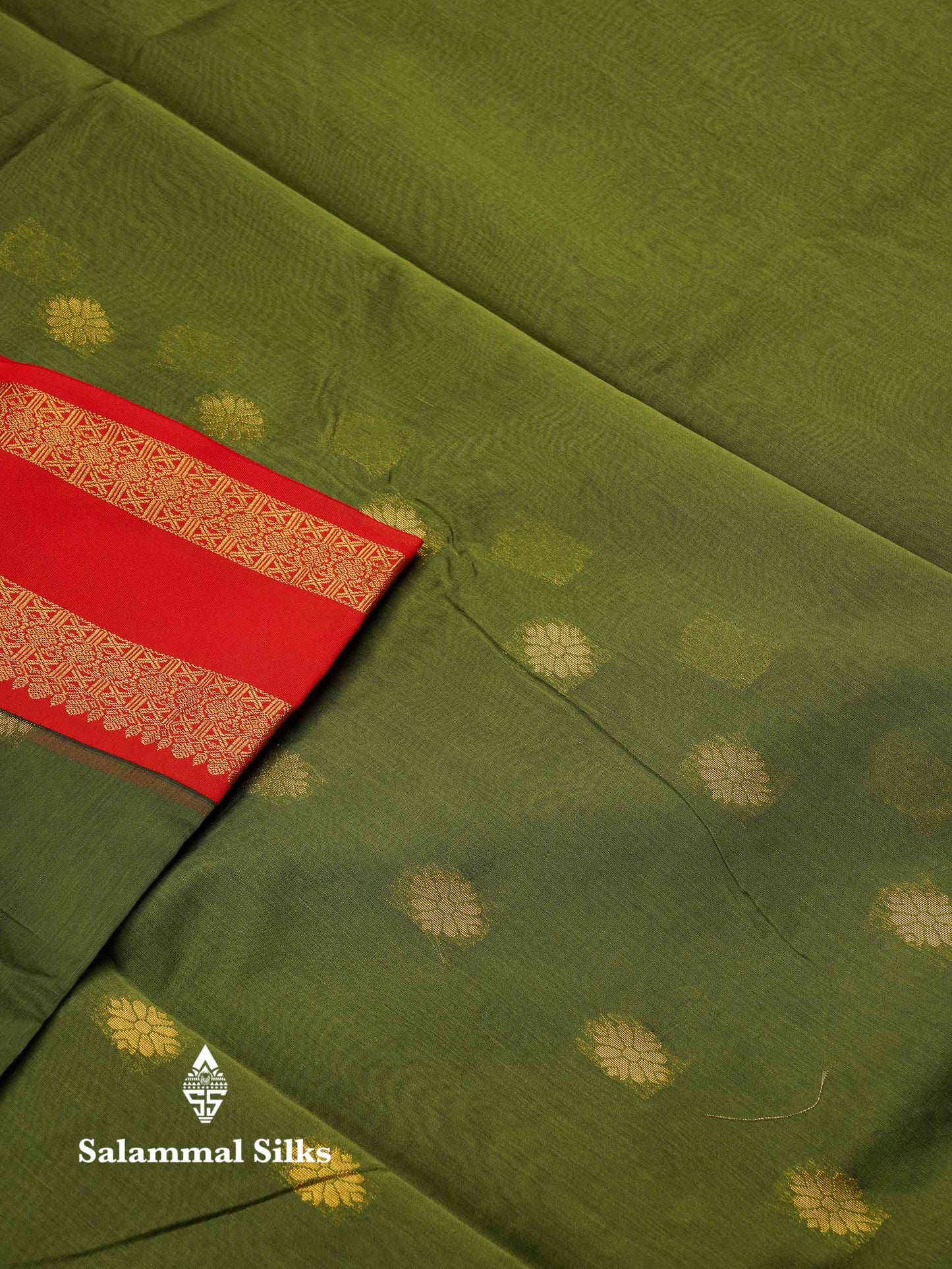 Beautiful Green Semi Silk Cotton Saree With Contrast Black Traditional Gap Border