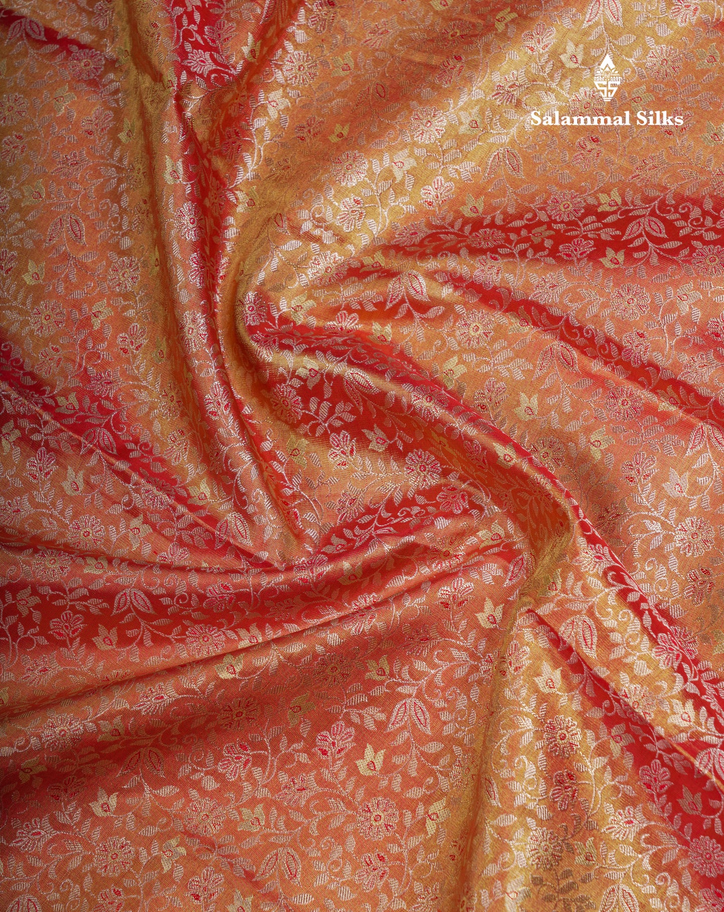 Beautiful Red Tissue Bridal Pure Kanjivaram Silk Saree With Traditional Border