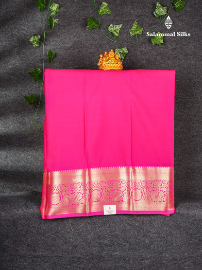 Semi Silk Pattu Pavadai (Mustard Yellow) With Magenta Pink Blouse 36"