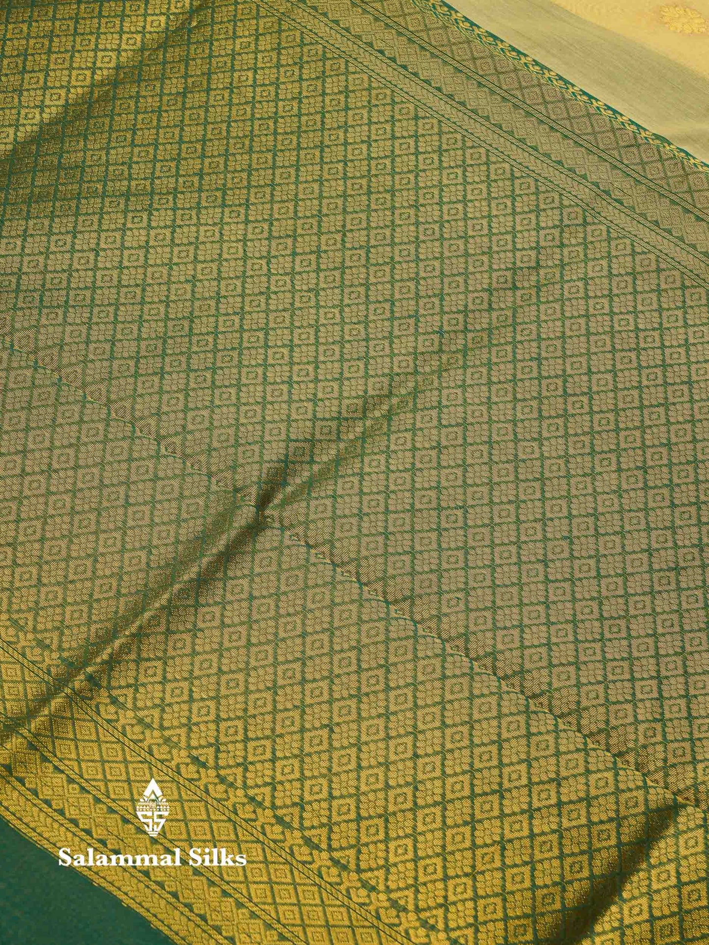 Beautiful Green Semi Silk Cotton Saree With Contrast Black Traditional Gap Border