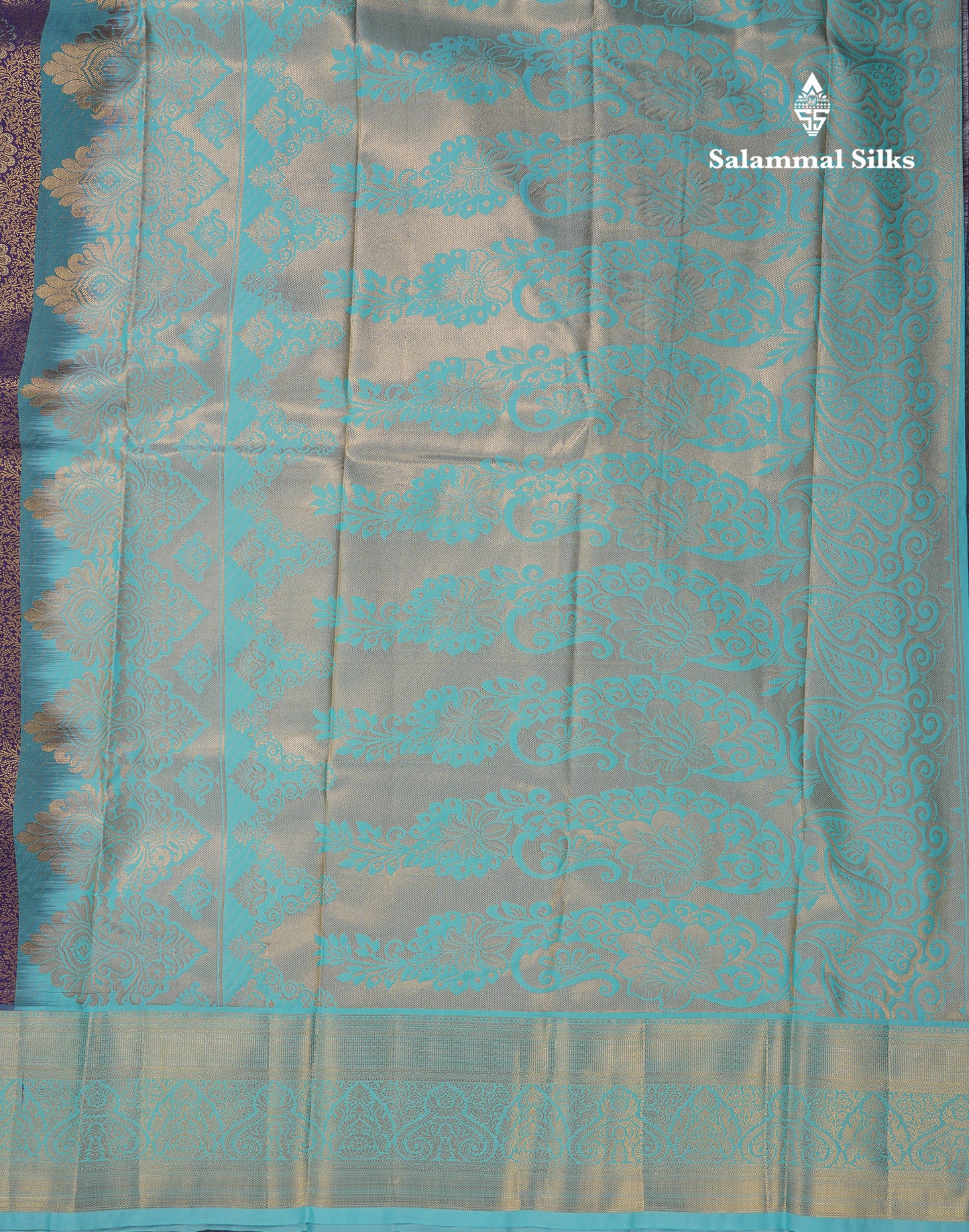 Beautiful Violet Bridal Semi Silk Saree With Contrast Rexona Green Border