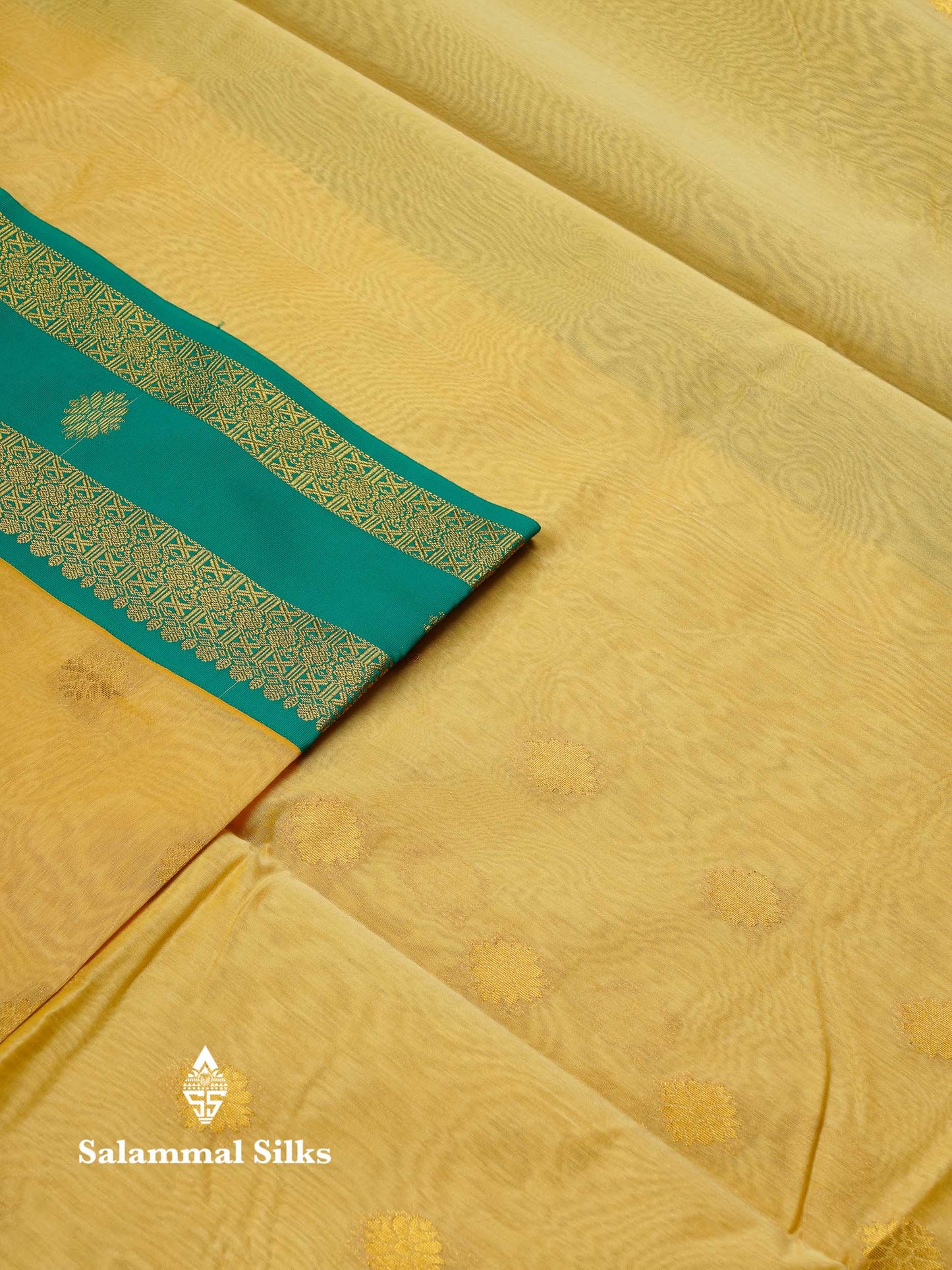 Beautiful Green Semi Silk Cotton Saree With Contrast Black Traditional Gap Border
