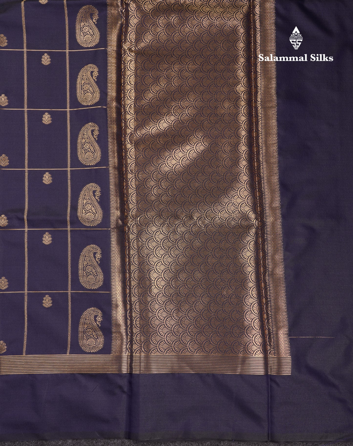 Beautiful Bottle Green Big Checks With Butta Semi Silk Saree With Designer Blouse